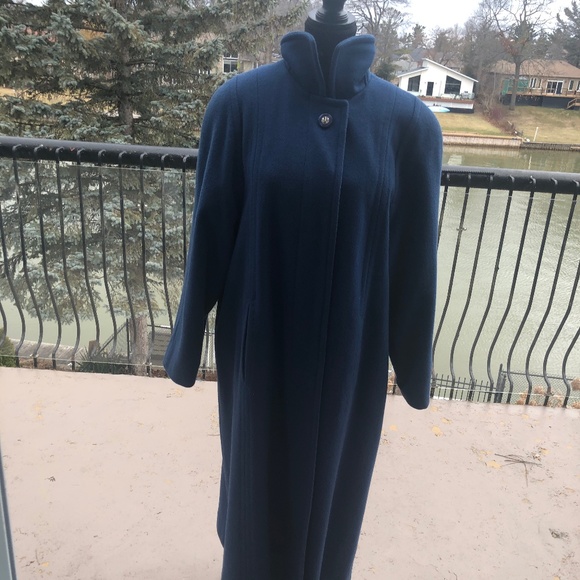 D’ALLAIRD’S Vintage Granny Cottagecore Blue Wool Coat - Picture 1 of 7